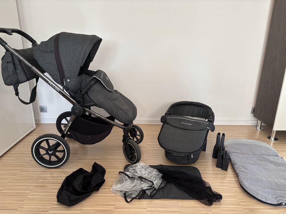 Wózek Muuvo Quick 2.0 2w1 + adaptery do nosidełka + spiwór