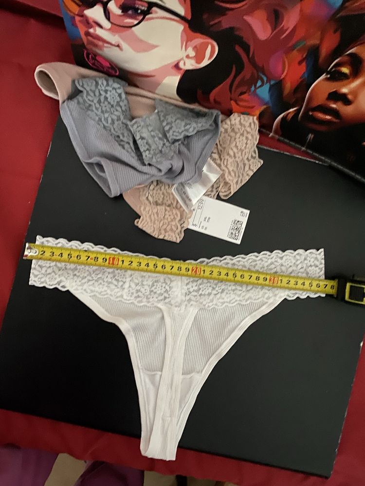 Stringi H&M bawełna 96%+ koronka