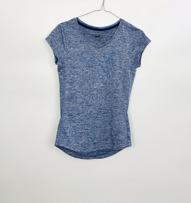 Dopasowany niebieski T-shirt sportowy S 36