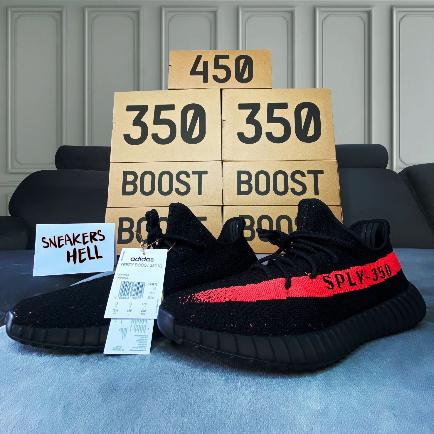 YEEZY 350 V2 Red Stripe 47 1/3