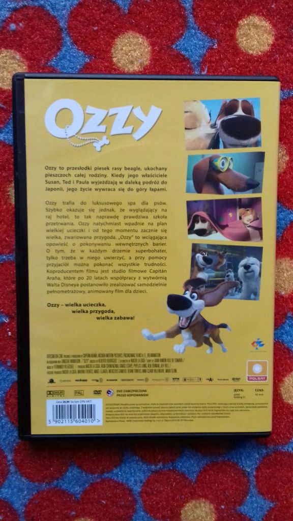 film DVD "Ozzy" o piasku, dla dzieci animowany