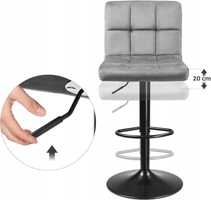 Hoker Songmics odcienie szarości 115 cm tkanina
