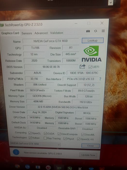 Видеокарта ASUS TUF GTX  GAMING 1650 4GB КАК НОВАЯ! пломба и другие