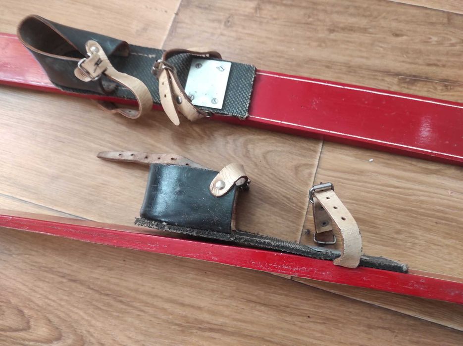 Stare drewniane unikatowe narty dziecięce Bobo 100 cm Narty vintage