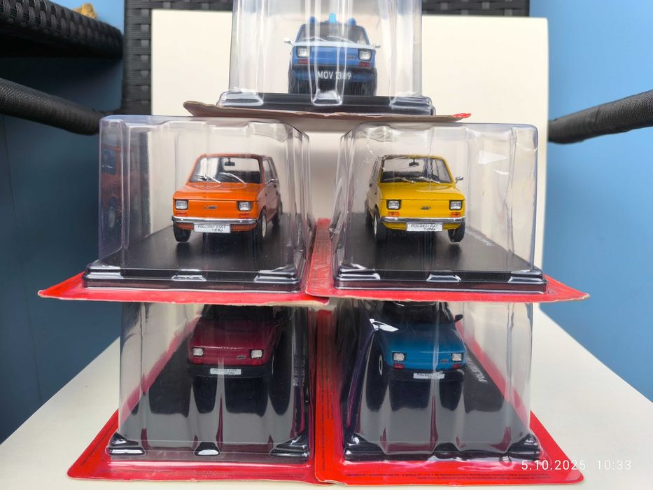 Zestaw 5x Fiat 126p 1:24 Hachette Samochody PRL