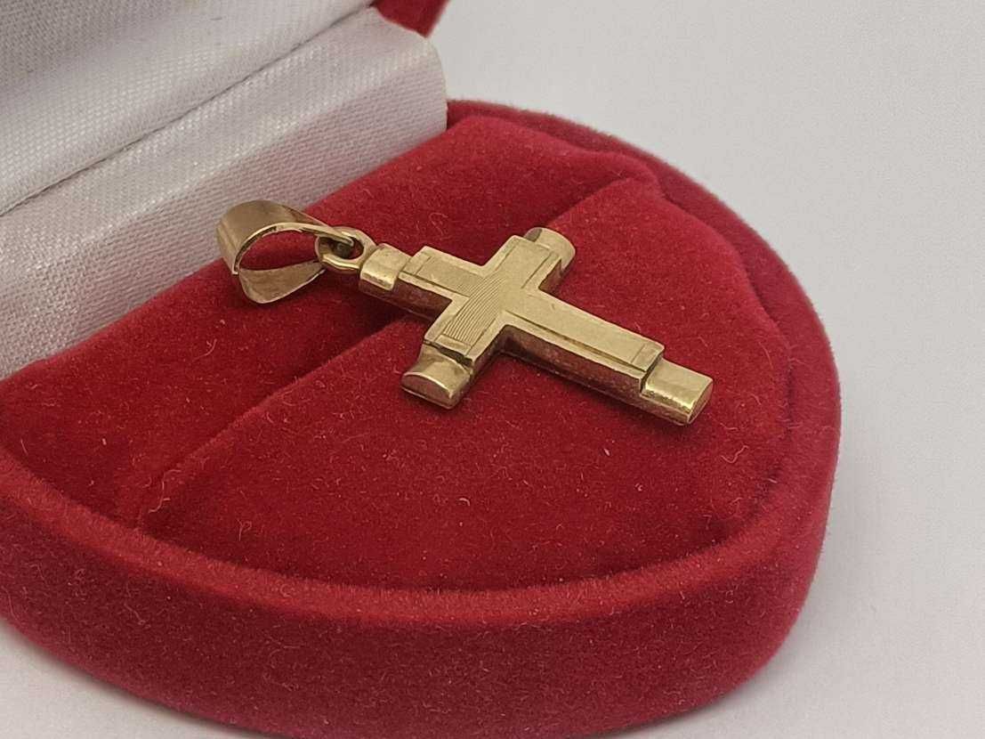 Złoty wisiorek, złoty Krzyżyk, złoto 14k, 1,75g, Lombard Krosno Betlej