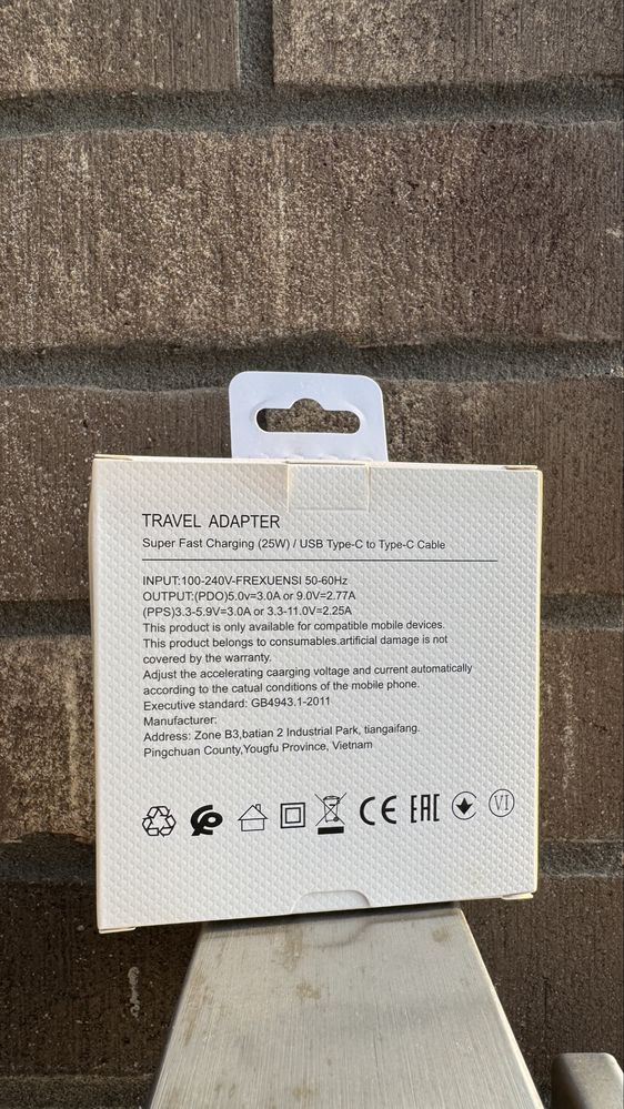Zestaw Ładowarka 25W + Kabel Usb-C USB-C 1 M Black