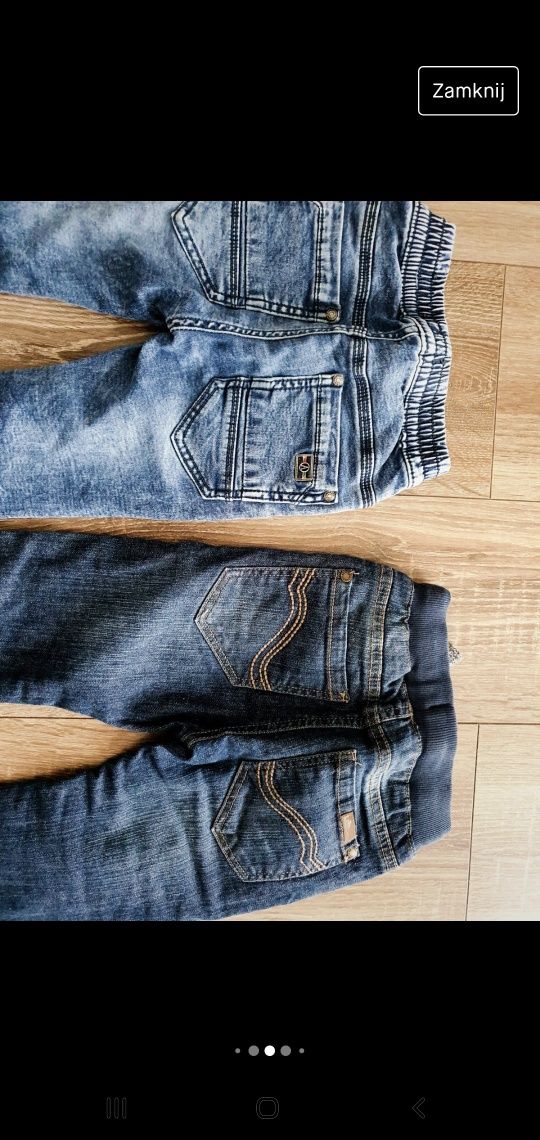 Spodnie jeans jedne ocieplane lekko 86 92