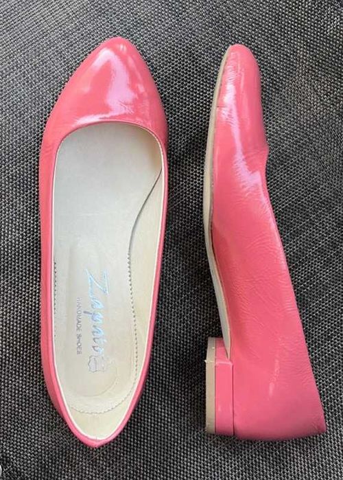 Buty skórzane baleriny błyszczące Zapato różowe r. 36 naplak