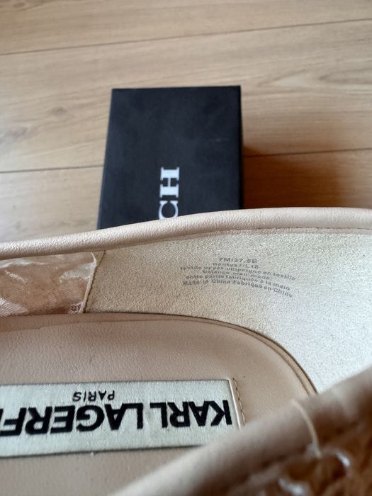 Шикарні шкіряні з кружевов балетки Karl Lagerfeld