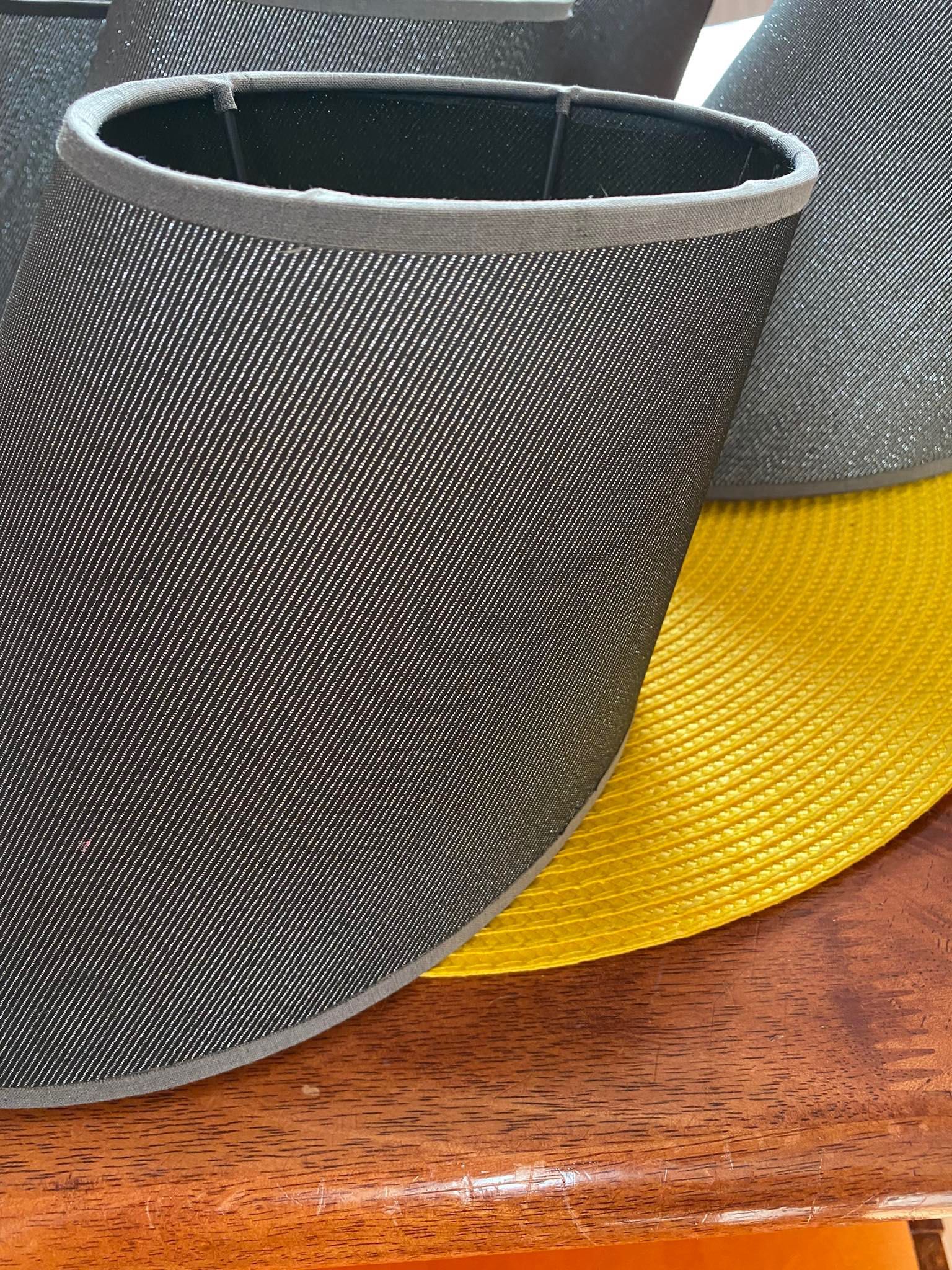 Abażur do lampy szary ze srebrną nitką - 5 szt.