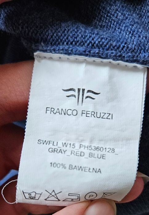 Sweter męski w serek L Franco Feruzzi