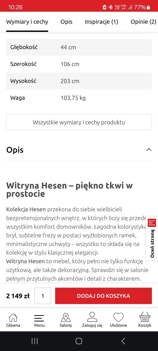 Witryna hesen BRW grafit