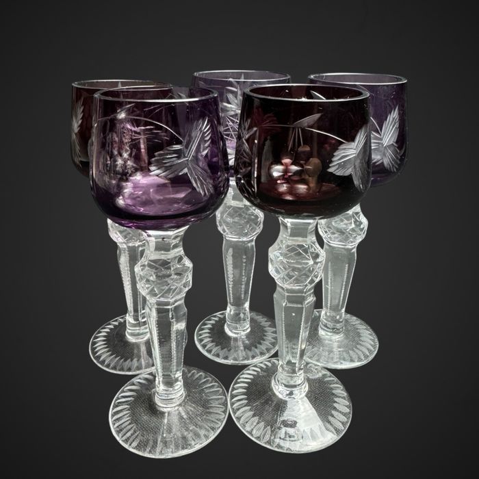 Kolorowe kieliszki do wódki likieru kryształowe szlif B51/031603