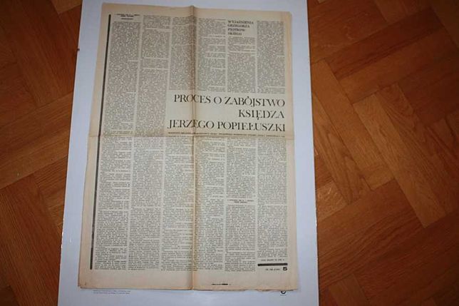 Zabójstwo Księdza Jerzego Popiełuszki - wycinki prasowe 1985