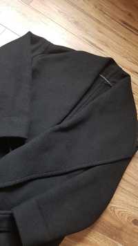 Płaszcz czarny elegancki wiązany oversize L jesień zima
