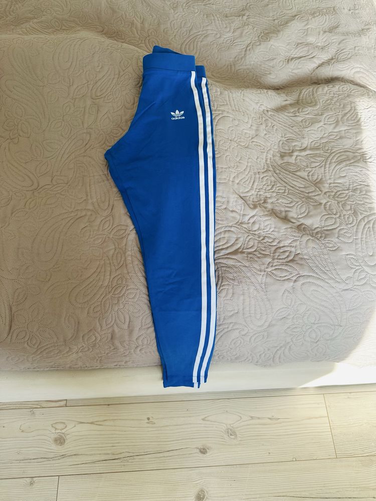 Legginsy Adidas Originals xs 34 nowe niebieskie kobaltowe