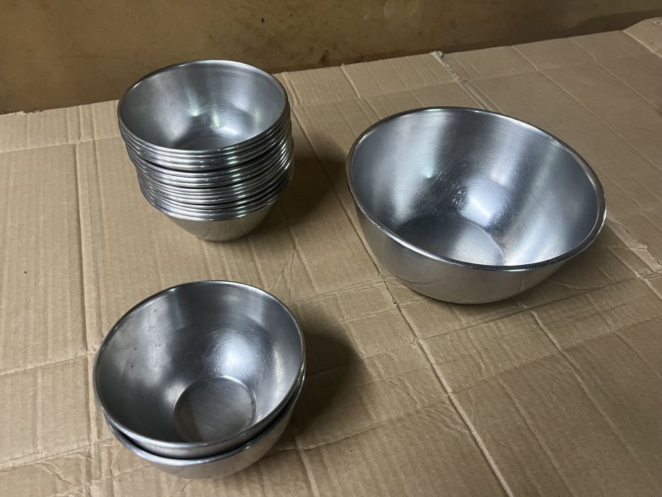 Taças redondas em inox conjunto de 18 unidades