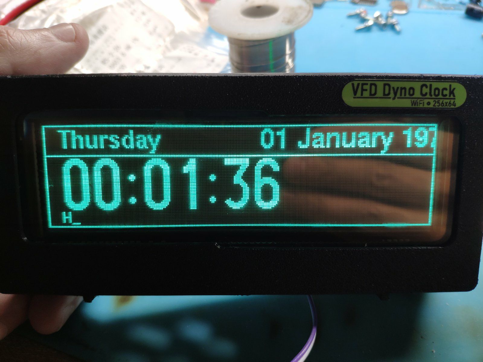 VFD Dyno Clock Wi-Fi на ESP32 (253x63)