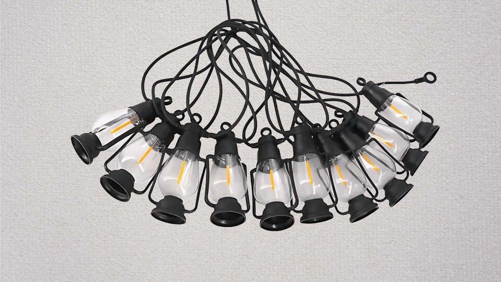 Гірлянда декоративна вулична ретро-лампи 10шт. 5 м вологостійка