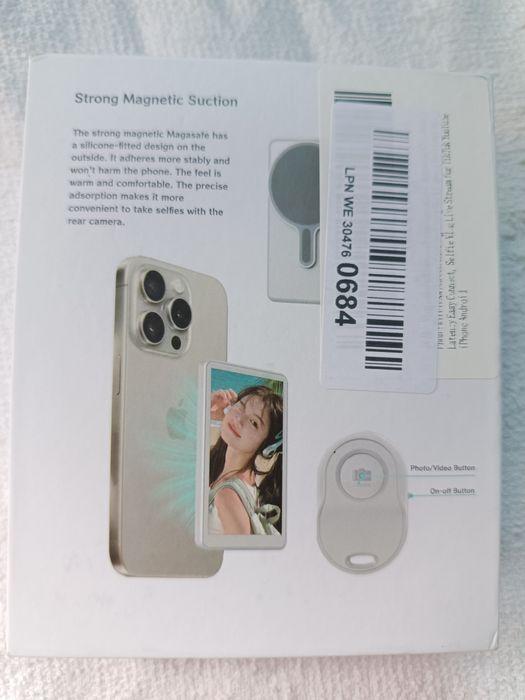 Магнітний екран для селфі для задньої камери для iPhone 16, 15, 14 Pro