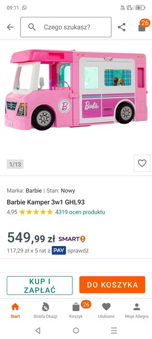 Kamper barbie jak nowy