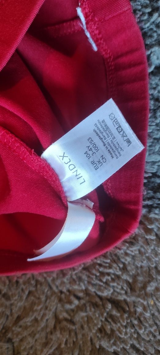 Czerwone legginsy Lindex. Rozmiar 104