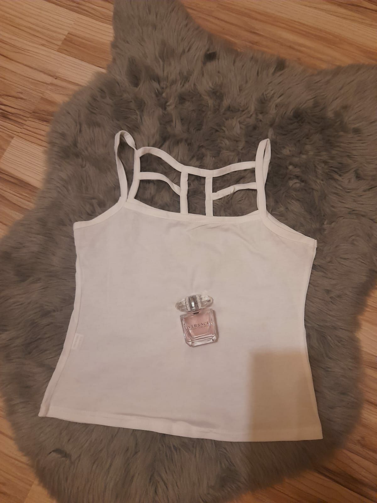 Krótki biały crop top shein rozm M