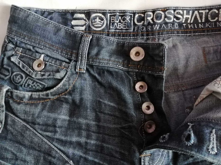 CROSSHATCH Black Label Spodnie Jeans Męskie 30L Bawełna Dżinsy