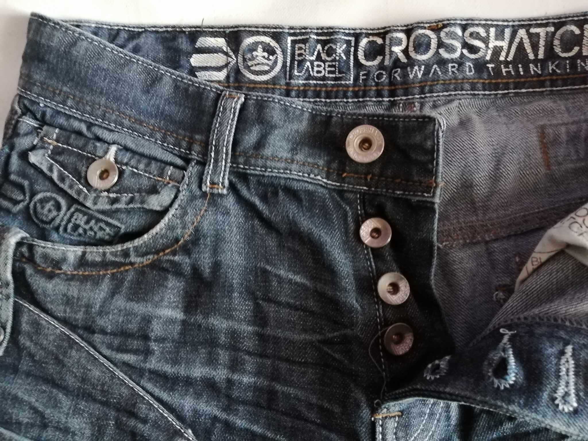 CROSSHATCH Black Label Spodnie Jeans Męskie 30L Bawełna Dżinsy