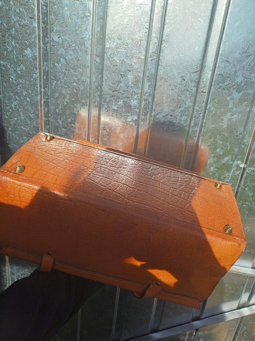 Torba neseser apteczka PRL-u staroć zabytek skórkowa