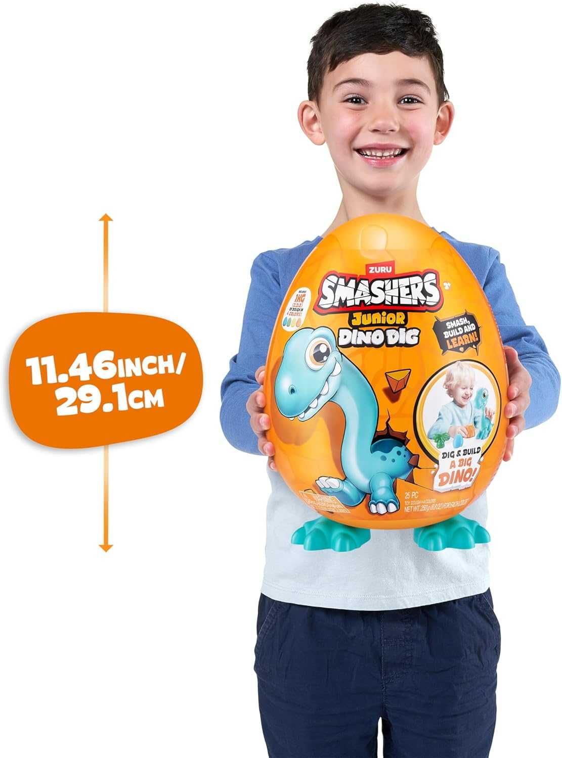 Smashers Junior Dino Large Egg Brontosaur від ZURU іграшка для малюків