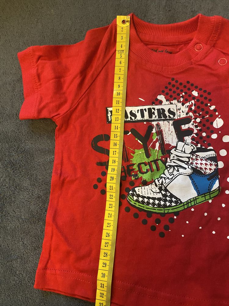 Czerwona koszulka T-shirt bluzka rozm. 62