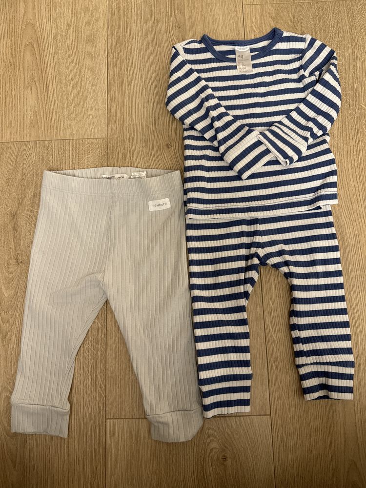 Dzianinowy komplet 74 h&m spodenki newborn