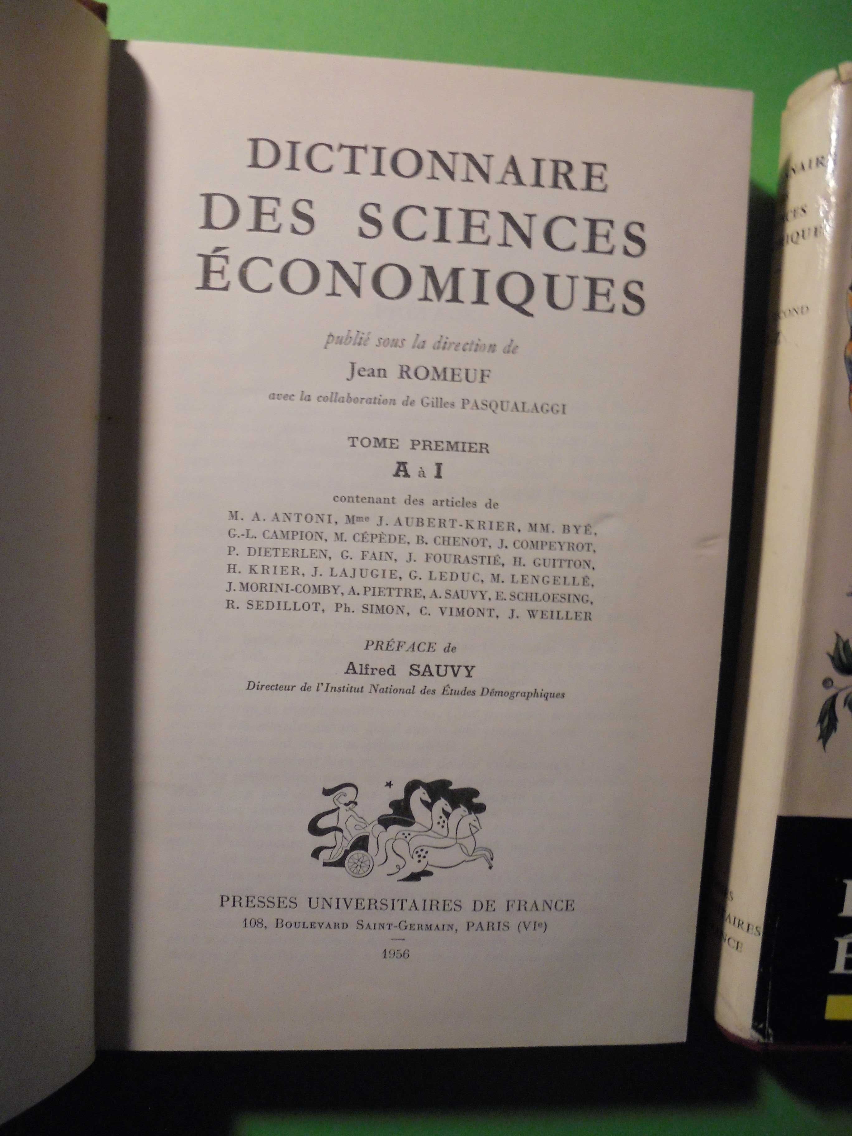 Romeuf (Jean,Diréction);Dictionnaire des Sciences économiques