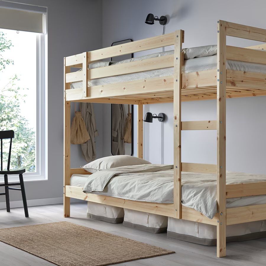 Łóżko piętrowe lite drewno Ikea