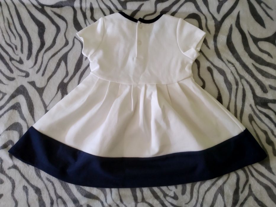 Sukienka dziewczęca elegancka biała z czarnym śliczna