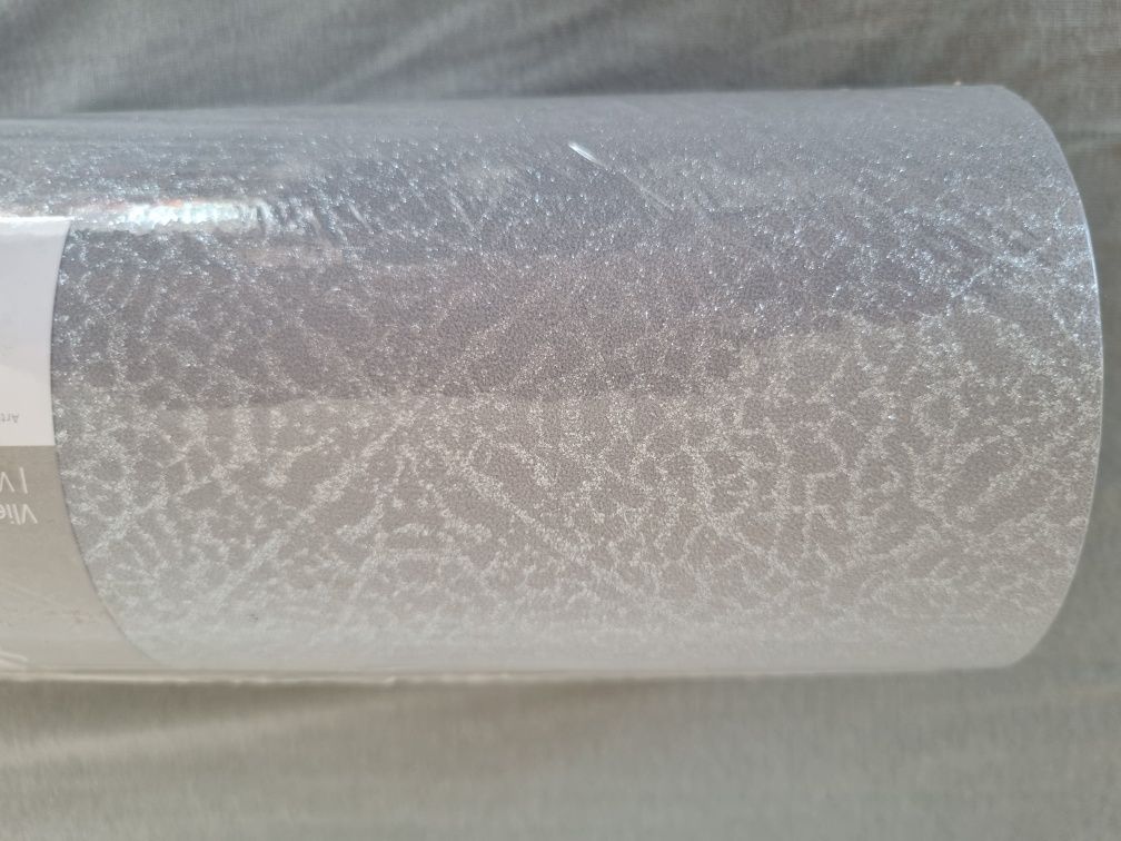 Tapeta szara z brokatowym wzorem