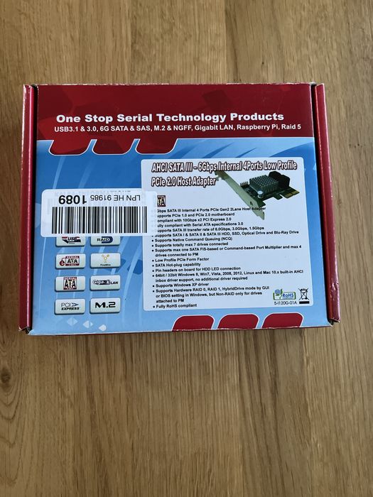 karta PCI Express do obsługi dysków SATA III– 4 porty, 6Gbps