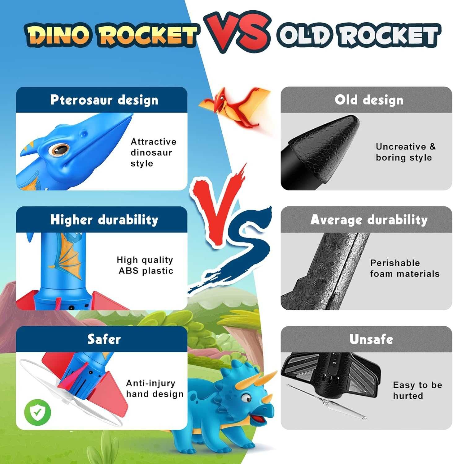 Rakieta dinozaur (ze śmigłem - dron, wyrzutnia, rocket launcher)