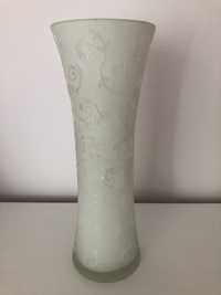 Biały wazon Duka 29,5cm powierzchnia fakturowana szkło