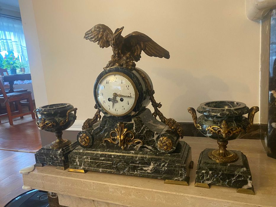 Zegar kominkowy brąz Francja XIX W