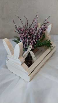 Ящик дерев'яний кашпо для квітів зайчик