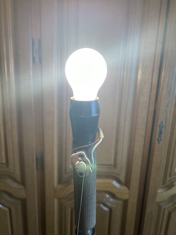 Lampa stojąca z kloszem nocna PRL