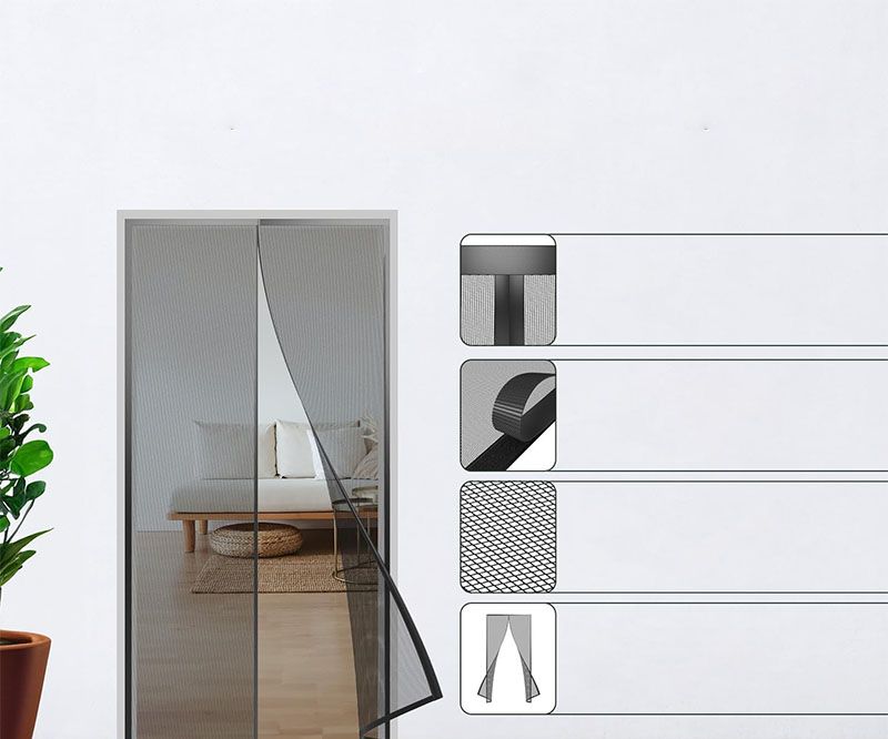 Moskitiera na drzwi 80x200 cm z trwałego poliestru