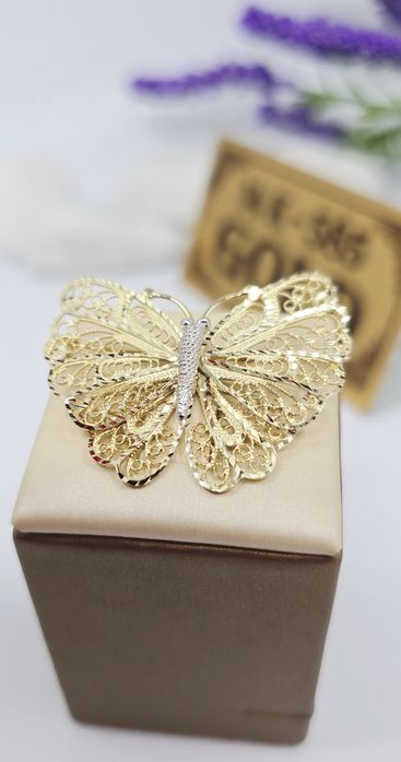 Złota broszka Motyl próba 585 14k
