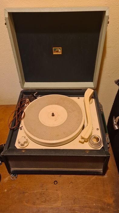 Gira discos prato His Master Voice 50s vintage