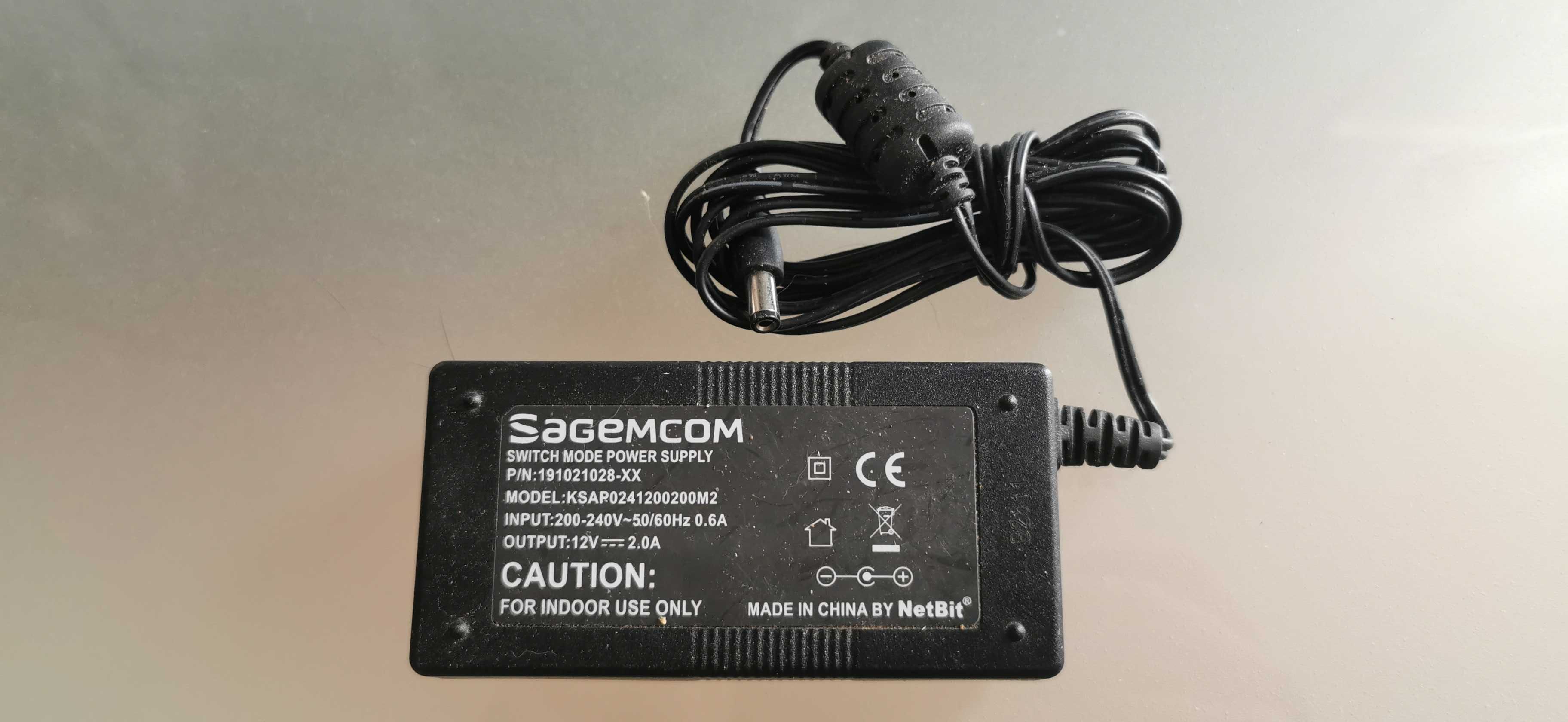 Zasilacz 12v 2a Sagemcom Wtyk: 5,5 mm x 2,1 mm