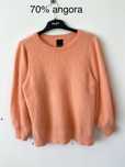Ane Mone brzoskwiniowy sweter puszysty angora welniany chmurka