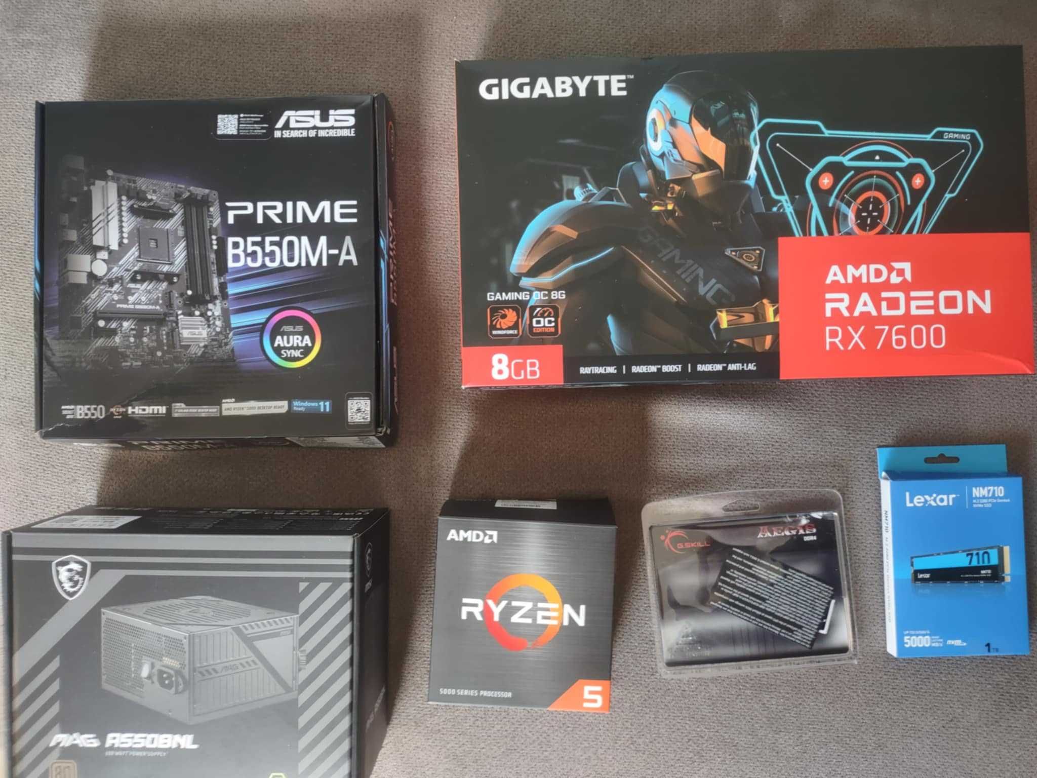 Komputer Gamingowy Ryzen 5 5600 + Radeon 7600 OC 8 gb